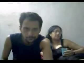 Indian adult couple mr and mrs gupta in webcam